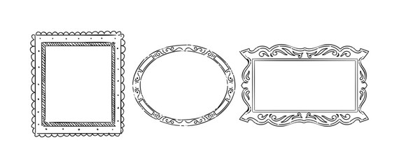 Set ornamental decorative frames Vintage