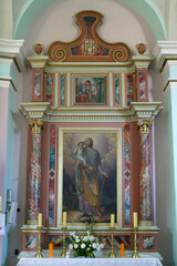 Altar of St. Joseph in St. Vitus Church in Brdovec, Croatia