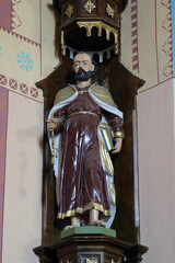 St Peter's statue at the Church of the Holy Three Kings in Kraljev Vrh, Croatia