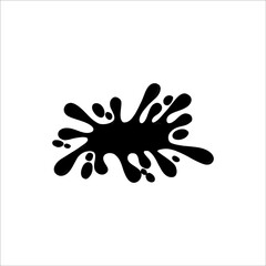 Black liquid splash silhouette on white background
