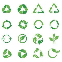 Obraz premium recycle icon set. Recycle vector symbols.