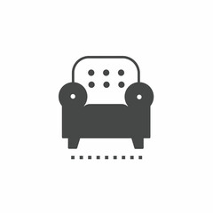 Black and white sofa vector illustration icon. Illustration for business. Vector template.