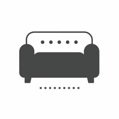 Black and white sofa vector illustration icon. Illustration for business. Vector template.