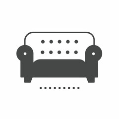 Black and white sofa vector illustration icon. Illustration for business. Vector template.
