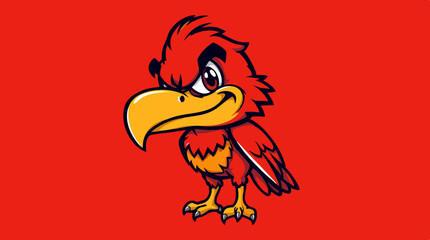 Bold Red Cartoon Birds – Expressive Mascot Illustrations