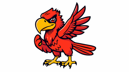 Fototapeta premium Bold Red Cartoon Birds – Expressive Mascot Illustrations