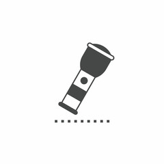 Black and white flashlight vector illustration icon. Illustration for business. Vector template.
