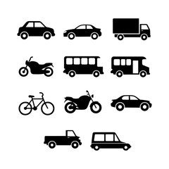 Fototapeta premium Architectural Drawings vehicles silhouette vector illustration, side view, car, transportation Minimal style hand drawn. Sections, Elevations, Floor Plans