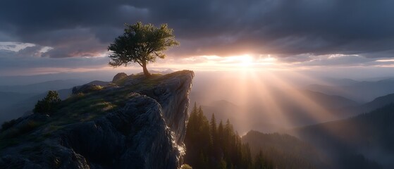 sunset over the mountains