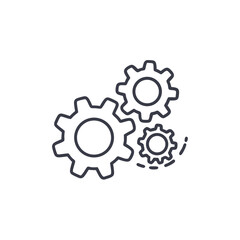 gear icon, Gear Settings thin line symbol, cogwheel, Vector Illustration