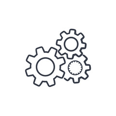 gear icon, Gear Settings thin line symbol, cogwheel, Vector Illustration