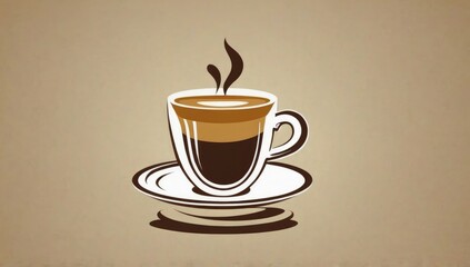 Obraz premium simple coffee cup logo, vector, designer