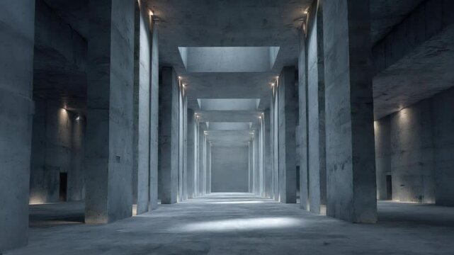 Long Concrete Tunnel Flythrough
