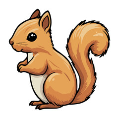 Fototapeta premium squirrel, animal, vector, transparent background, cute, mammal, nature, fluffy, rodent, outdoors, park, isolated, small