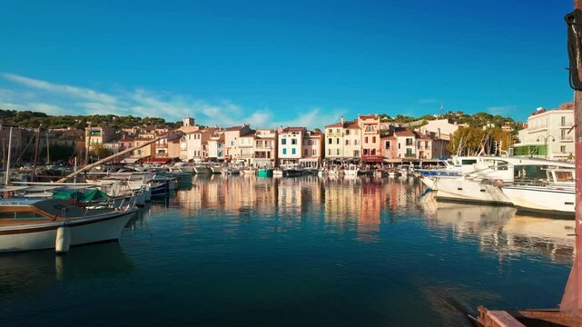 Beautiful Cassis old town at sunset, French Riviera