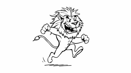 Fototapeta premium Fierce & Fun Cartoon Lions – Energetic Mascot Character Illustrations