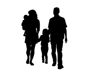 Family Silhouette Vector Illustration

