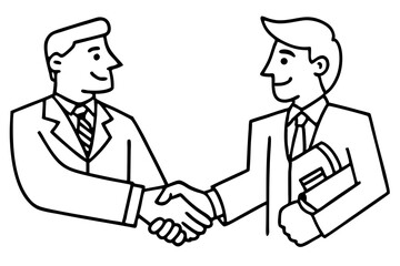 A collection of minimalist business and finance line icons in black outline style. This vector set includes icons of handshakes, giving and receiving money, charity donations, holding coins, financial