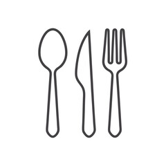 Cutlery line icon. Spoon, forks, knife. restaurant business concept, vector illustration