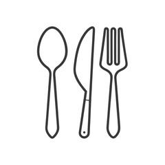 Cutlery line icon. Spoon, forks, knife. restaurant business concept, vector illustration