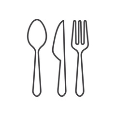 Cutlery line icon. Spoon, forks, knife. restaurant business concept, vector illustration
