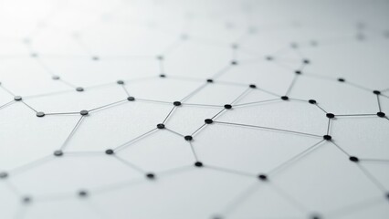 Abstract network visualization with interconnected dots and lines creating geometric patterns. Modern tech-inspired connectivity concept background.
