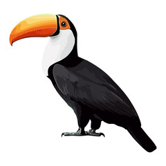 Naklejka premium toucan, animal, vector, transparent background, bird, beak, tucan, nature, tropical, exotic, wildlife, jungle, feather, zoo, isolated