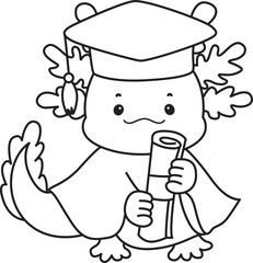 Outline of Illustration of cute axolotl activities icon.
Lineart of Funny pink axolotl in daily routine stickers.
