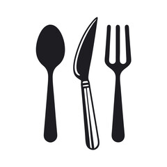Cutlery icon. Spoon, forks, knife. restaurant business concept, vector illustration