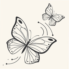 A minimalist black and white butterfly