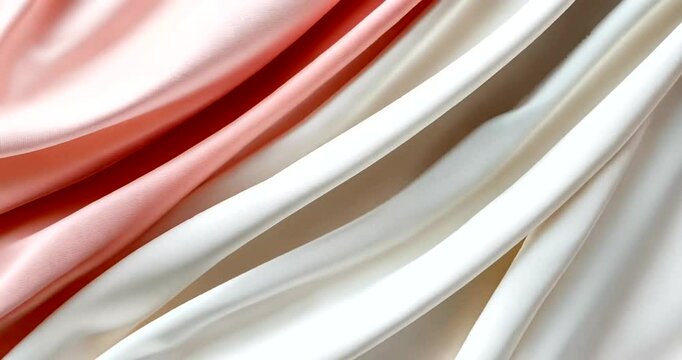 Soft fabric folds in blush and cream colors