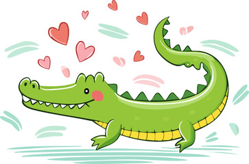 Fototapeta premium Friendly Crocodile Graphic
