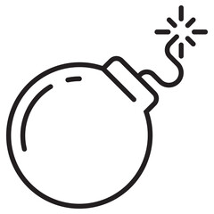 Simple bomb vector illustration. Bomb icon in linear style 