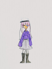 Samurai Princess smiles on a white background