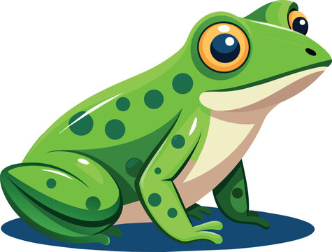 green frog, toad cartoon vector illustration
