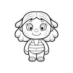 Adorable cartoon character of a girl in a swimsuit ready for summer fun and adventures