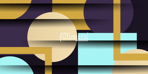 Abstract colorful dynamic background. Simple overlapping circle and square shape pattern design. Vector Eps10