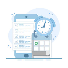 Planning App Concept. Calendar, schedule, appointment. Business Task Management. priority, important, reminder days on calendar. productivity concept. flat design illustration.