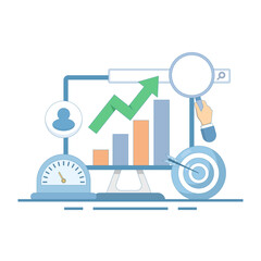 SEO optimization concept. Search Engine Optimization, campaign for homepage website. website search results, advertising or marketing to improve web ranking. flat design.