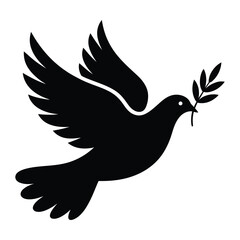 Dove of Peace Silhouette vector Art & Illustration