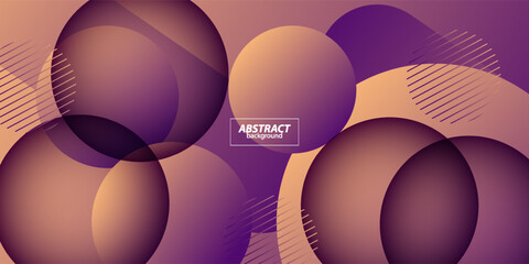 Abstract colorful gradient background in brown and purple. Trendy circle shapes overlapping with shadow pattern background. Vector Eps10