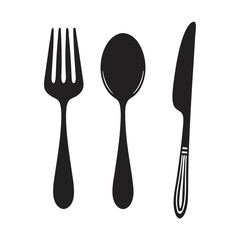 Cutlery icon. Spoon, forks, knife. restaurant business concept, vector illustration