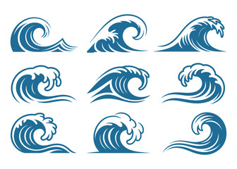 Ocean Wave Vector Set Art & Illustration
