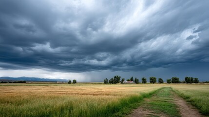 Naklejka premium Dark and Moody Summer Storm Clouds Approaching