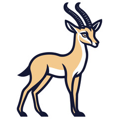 Obraz premium gazelle, animal, vector, transparent background, wildlife, mammal, nature, cute, antelope, zoo, isolated, farm, herbivore, springbok