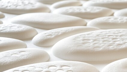 Close-up of textured white stones/shapes