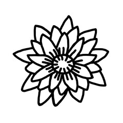 Основные RGB Vector image of lotus flower in doodle style.