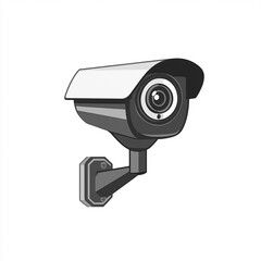 Monochromatic depiction of a surveillance camera conveying security and safety