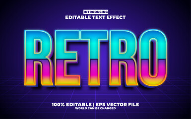 New Retro editable text effect in modern trend style