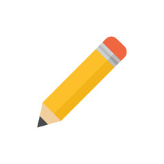 Pencil Icon Vector, Outline Stationery Symbol on White Background